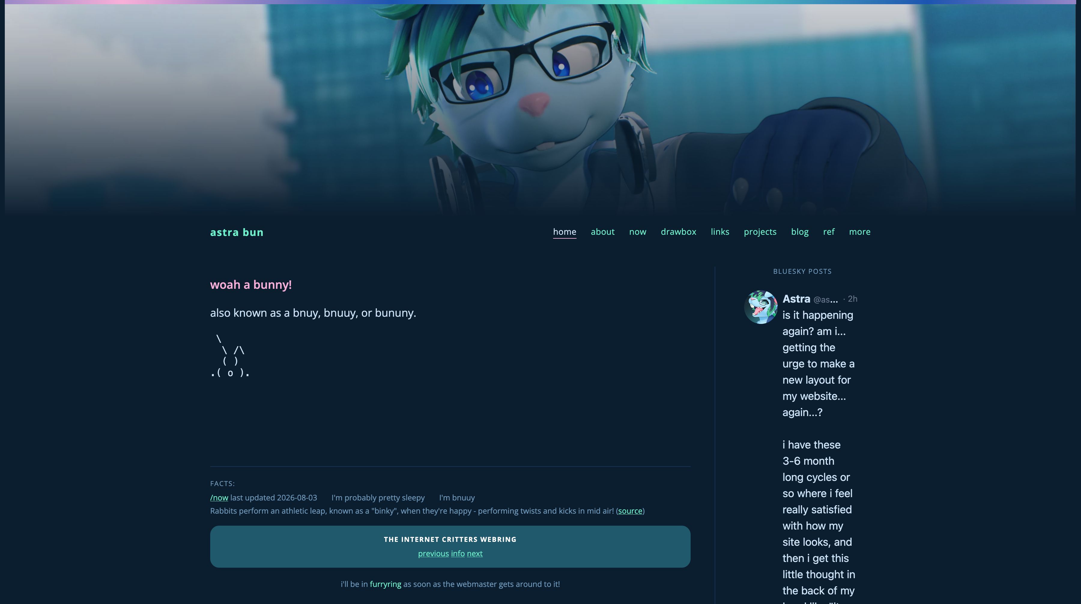 Before: the old website design.